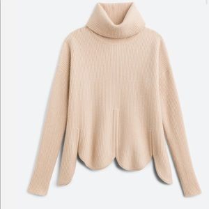 CHLOE KRISTYN Anna Scallop Hem Sweater wool/cashmere size S